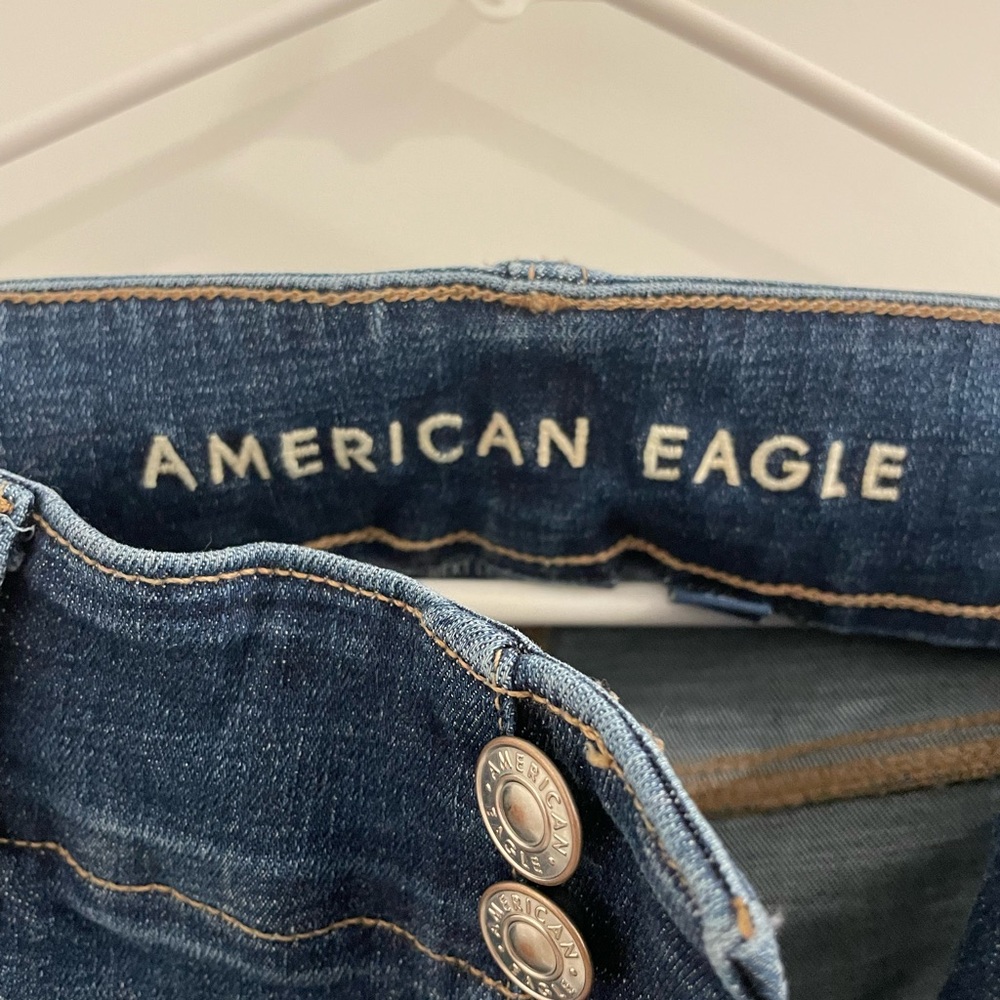 American Eagle Outfitters Dark Blue High Rise Denim Jegging - Picture 4 of 4